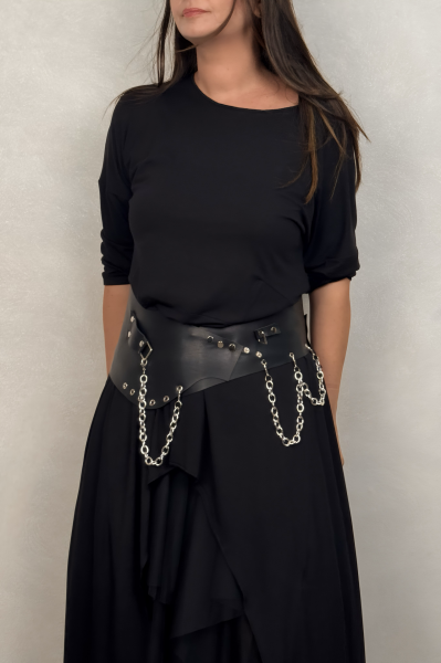 Lamante Zincirli Tasarım Kemer- Siyah