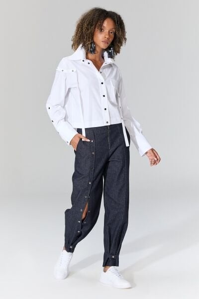 Lamante Çıt Çıt Detaylı Jean Pantolon - Siyah