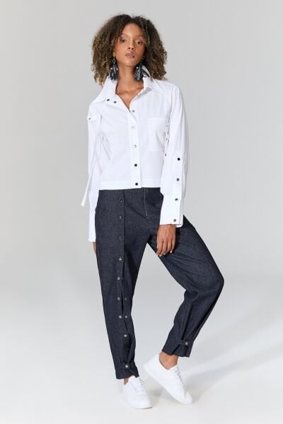 Lamante Çıt Çıt Detaylı Jean Pantolon - Siyah