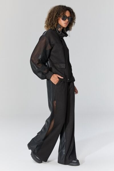 Lamante Vena Tasarım Ceket - Siyah