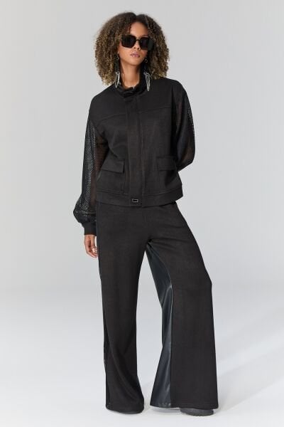 Lamante Vena Tasarım Ceket - Siyah