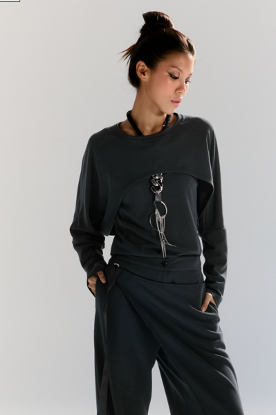 Lamante Halka Tasarım Kolye - Siyah