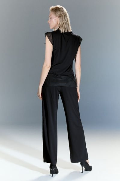 Lamante Larissa Tül Detaylı Bluz - Siyah