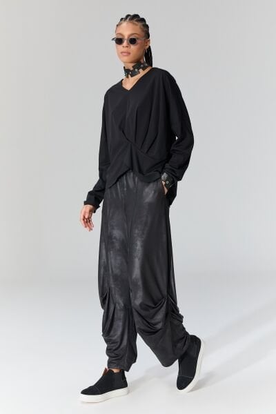 Lamante West Deri Pantolon - Siyah