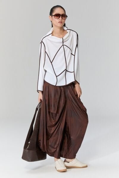 Lamante Teos Şalvar Pantolon - Kahve