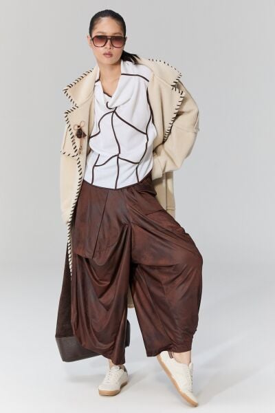 Lamante Teos Şalvar Pantolon - Kahve