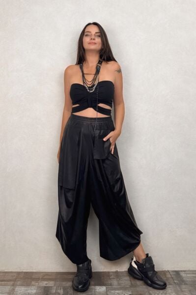 Lamante Teos Şalvar Pantolon - Siyah