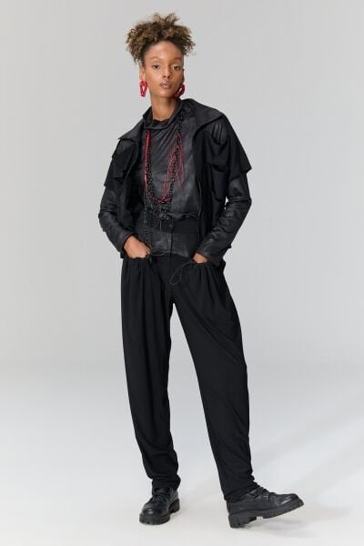 Lamante Slash Pantolon - Siyah