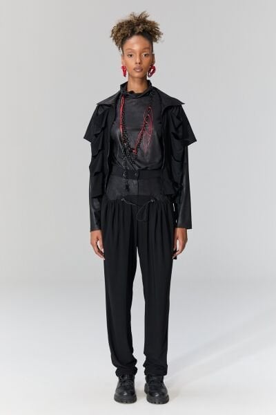 Lamante Slash Pantolon - Siyah