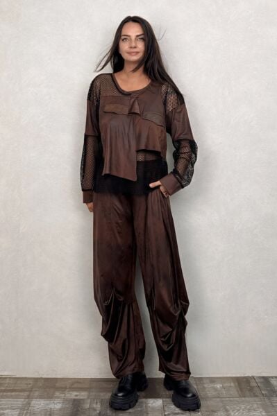 Lamante West Deri Pantolon - Kahve