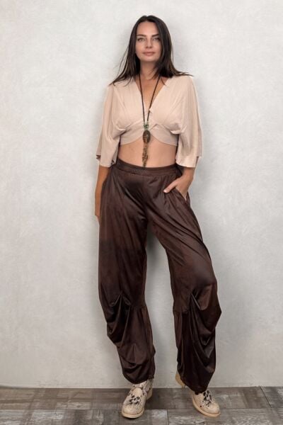 Lamante West Deri Pantolon - Kahve