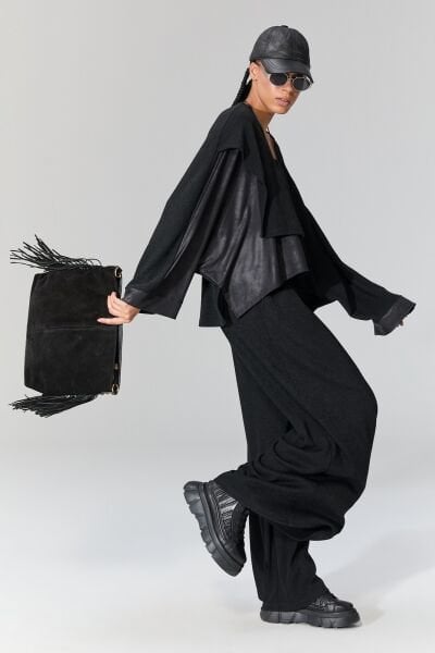 Lamante Pia Triko Pantolon - Siyah