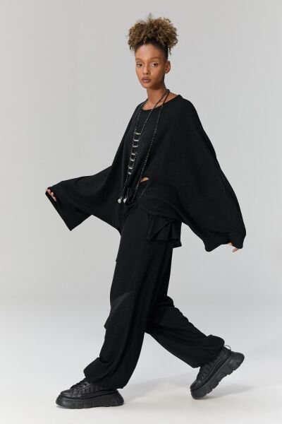 Lamante Riga Triko Pantolon - Siyah