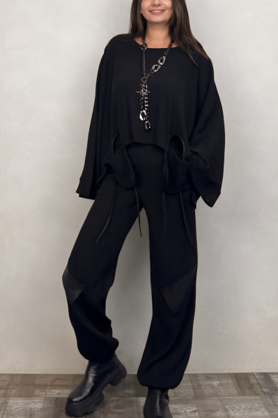 Lamante Riga Triko Pantolon - Siyah