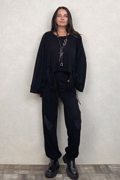 Lamante Riga Triko Pantolon - Siyah