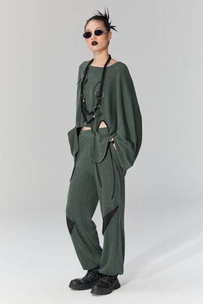 Lamante Riga Triko Bluz - Haki Yeşil