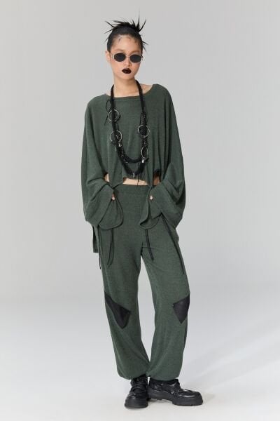 Lamante Riga Triko Bluz - Haki Yeşil