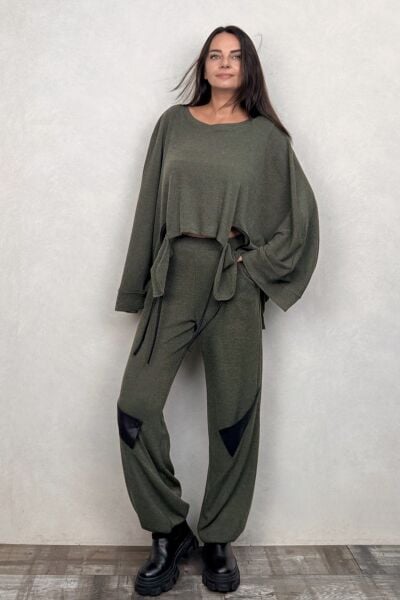 Lamante Riga Triko Bluz - Haki Yeşil