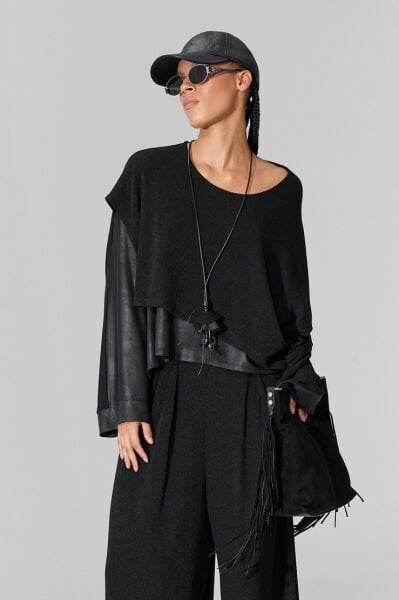 Lamante Pia Kolyeli Bluz - Siyah