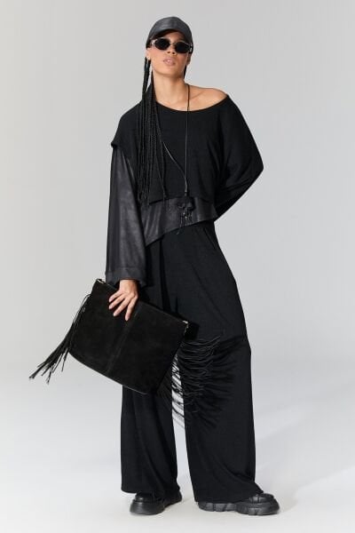 Lamante Pia Kolyeli Bluz - Siyah