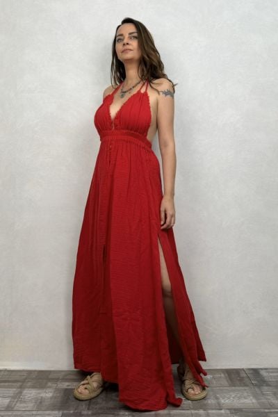 Lilith Müslin Elbise Barbados Cherry - Vişne