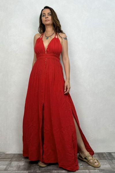 Lilith Müslin Elbise Barbados Cherry - Vişne