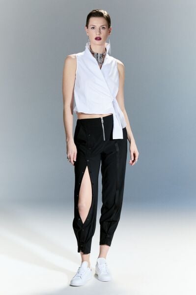 Lamante Bağlamalı Gömlek Bluz - Beyaz