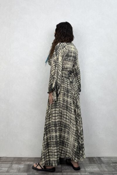 Kimono Kol İpek Bolero Bluz - Siyah Eskiz