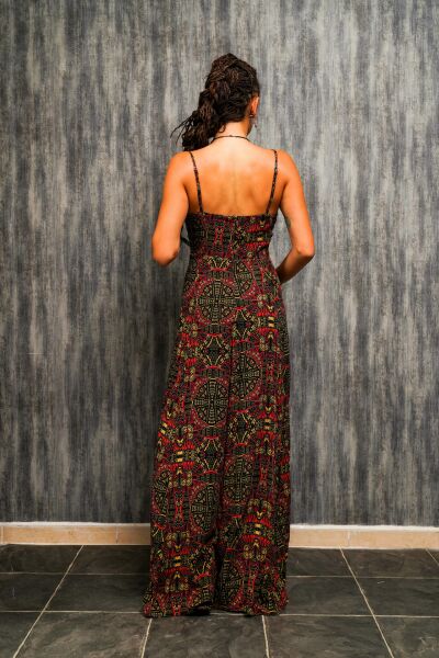 Askılı Belden Bağlamalı Elbise - Karat