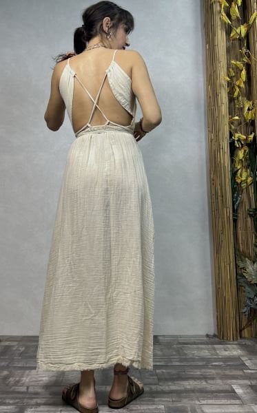 Adonis Müslin Elbise Beige  - Bej