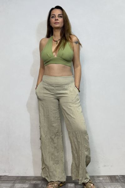 Merida Müslin Pantolon  - Bej