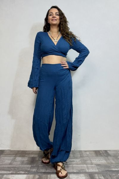 Mia Müslin Pantolon  - Petrol