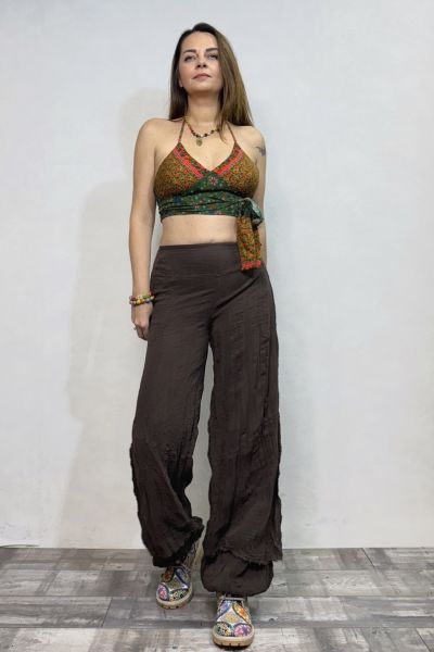 Mia Müslin Pantolon  - Acı Kahve
