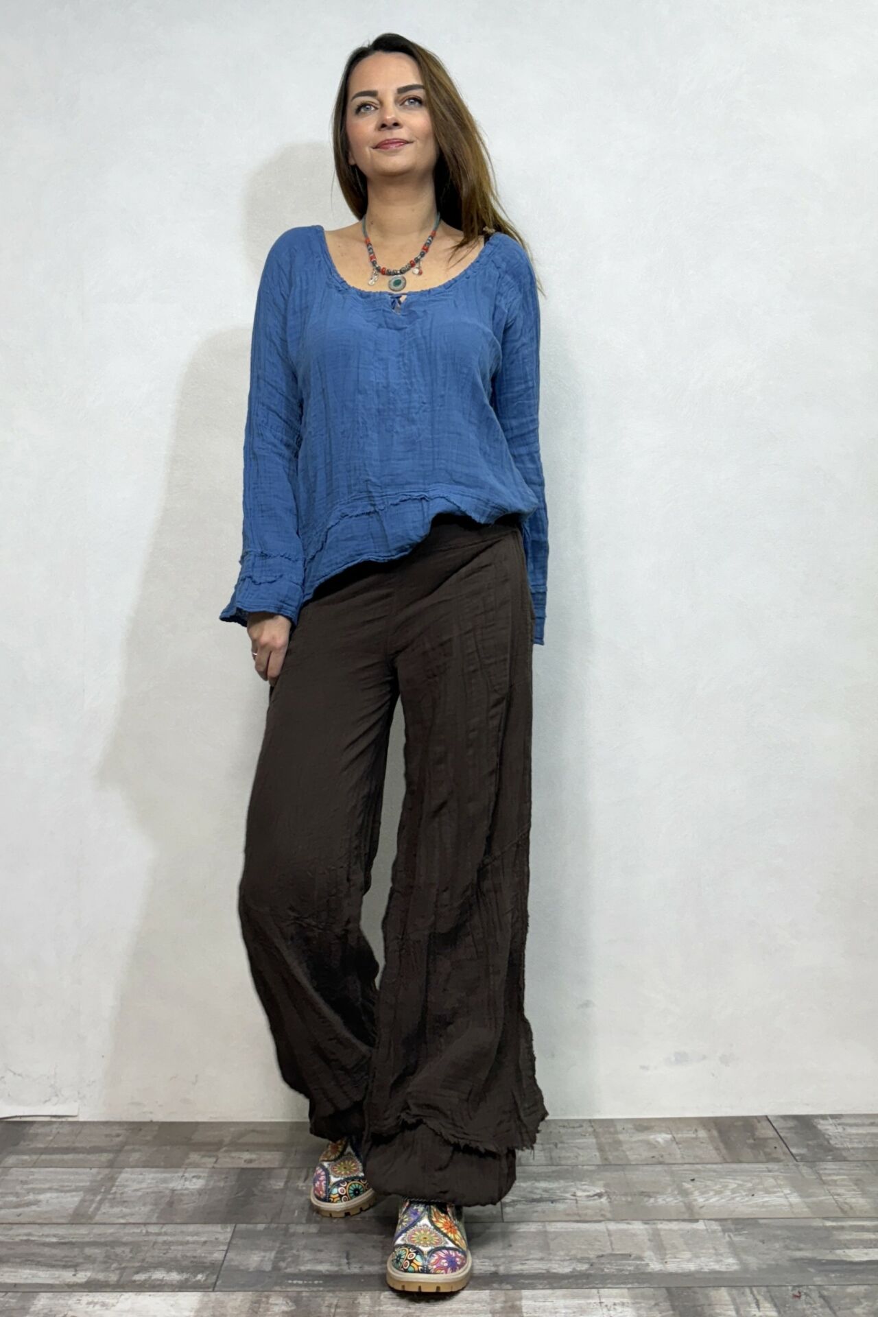 Mia Müslin Pantolon  - Acı Kahve