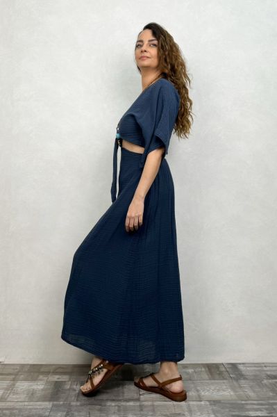 Priam Müslin Elbise Midnight Navy - Petrol
