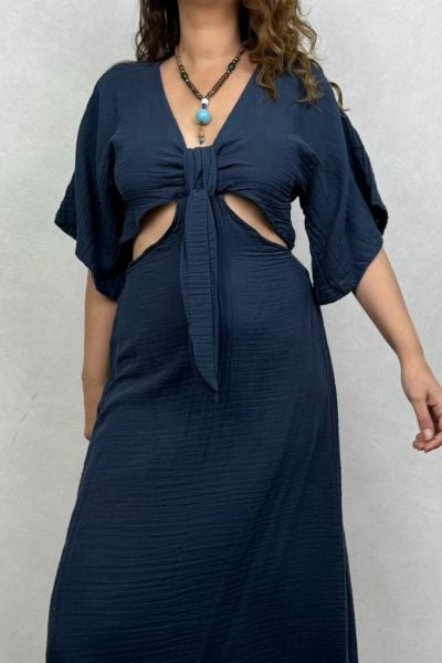 Priam Müslin Elbise Midnight Navy - Petrol