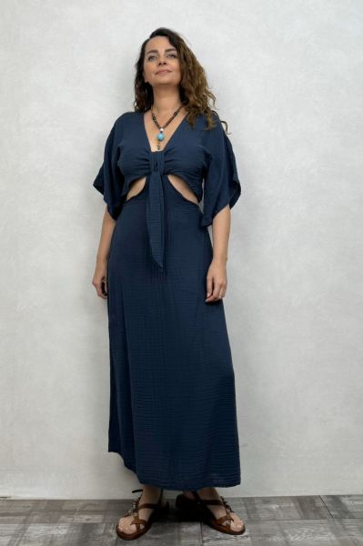 Priam Müslin Elbise Midnight Navy - Petrol
