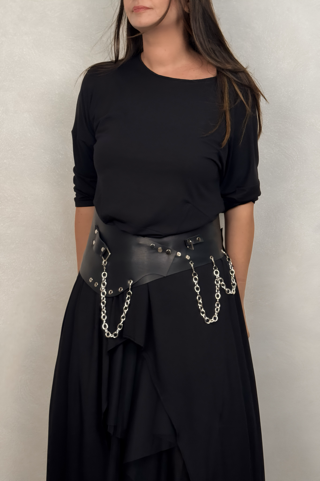 Lamante Zincirli Tasarım Kemer- Siyah