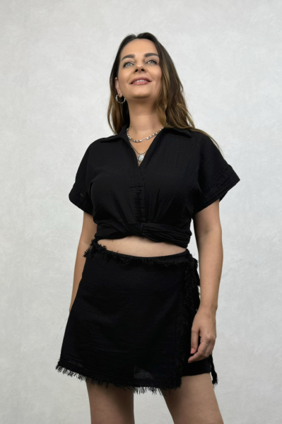 Vera Müslin Bluz - Siyah