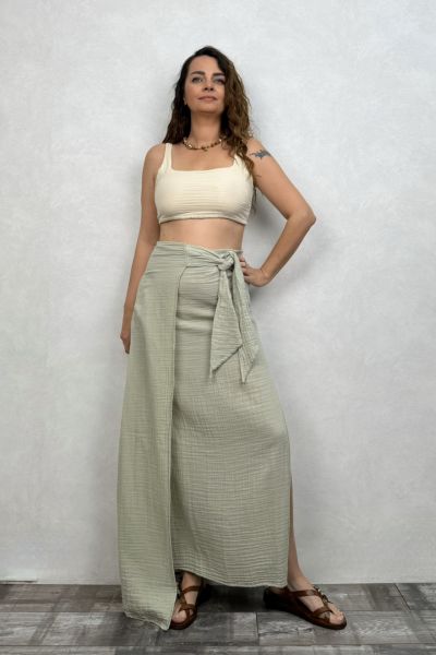 Olinda Müslin Etek Sea Green - Su Yeşili