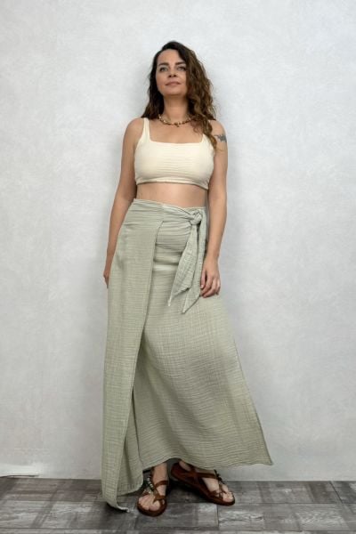 Olinda Müslin Etek Sea Green - Su Yeşili