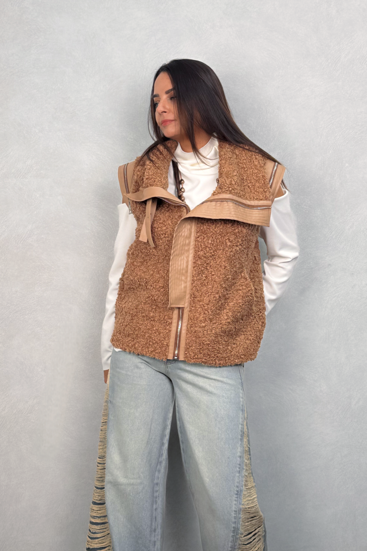 Lamante Pecora Yelek - Taba