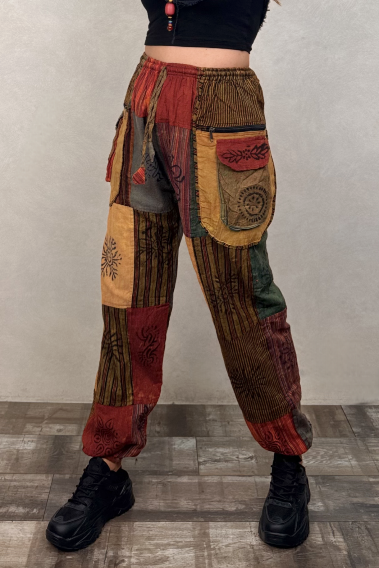Nepal Patch Kargo Pantolon - Hardal Kırmızı