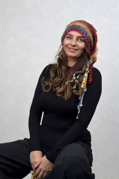 El Örgüsü Batik Rastalı Bere - Renkli Batik