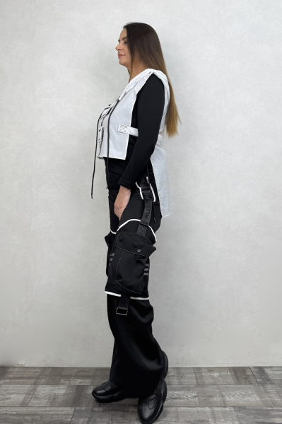 Torba Cep Detaylı Kargo Tasarım Pantolon - Siyah