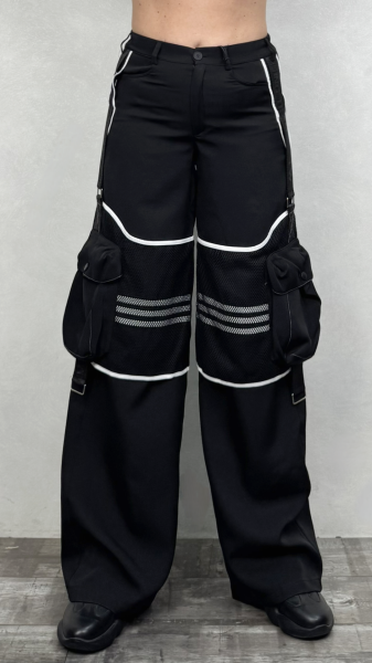 Torba Cep Detaylı Kargo Tasarım Pantolon - Siyah