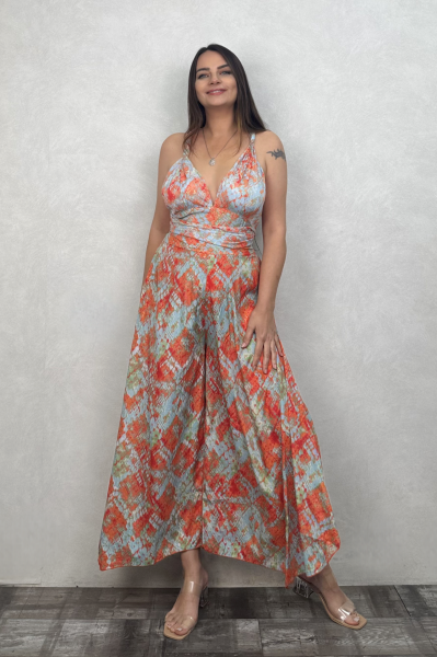 Trieste İpek Tulum - Silver Orange