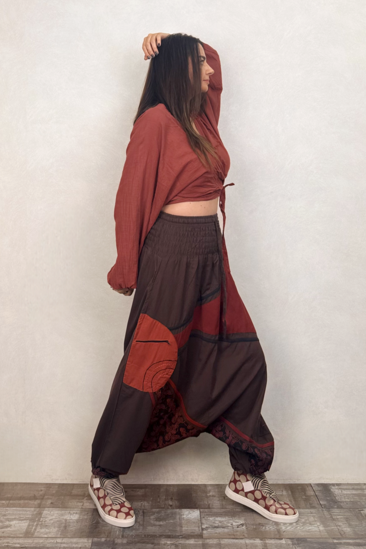 Nepal Clown Şalvar - Kahve Kiremit