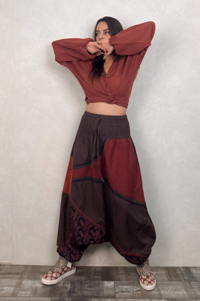 Nepal Clown Şalvar - Kahve Kiremit