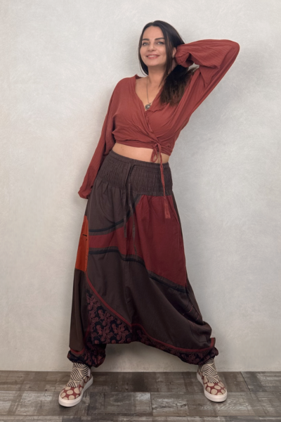 Nepal Clown Şalvar - Kahve Kiremit